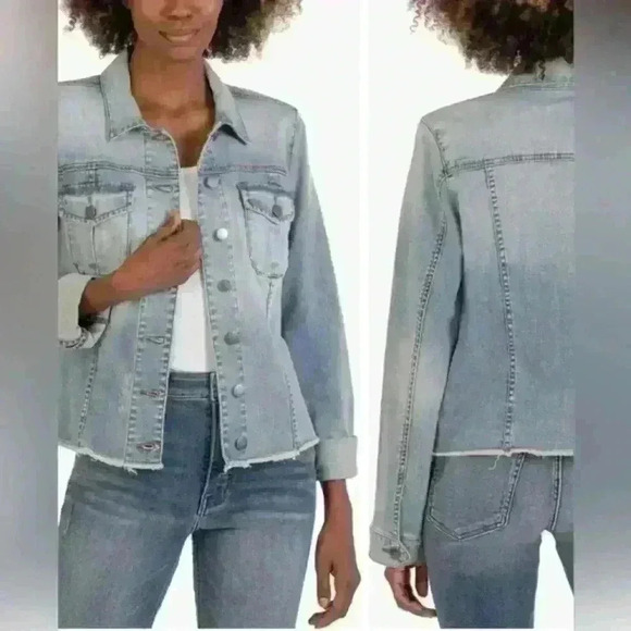 For‎ the Republic Kara Frayed Denim Jacket size  S Blue Frayed Cotton - Picture 6 of 7